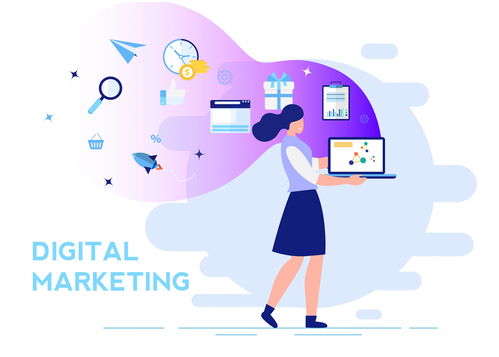 創(chuàng)意數(shù)字營銷女子插畫 賦能品牌，點亮數(shù)字文化新生態(tài)